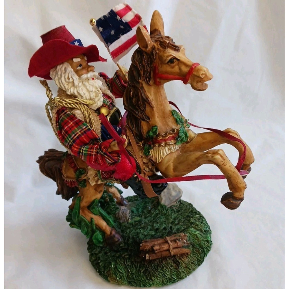 House Of Lloyd Vintage 1994 Patriotic Rodeo Santa